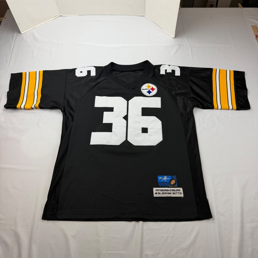 Players Jerome Bettis Pittsburgh Steelers Jersey Mens Medium Black #36 Football
